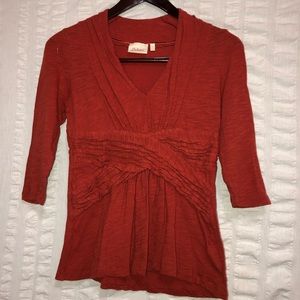 Anthro Deletta Burnt Orange Top